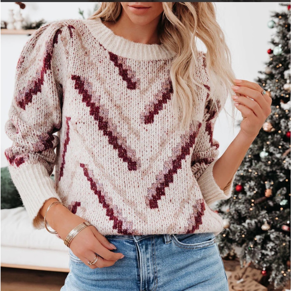 Free Spirit Chevron Knit Sweater